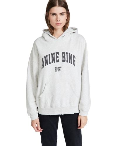 Anine Bing Harvey Weathirt' Grey Eange - White