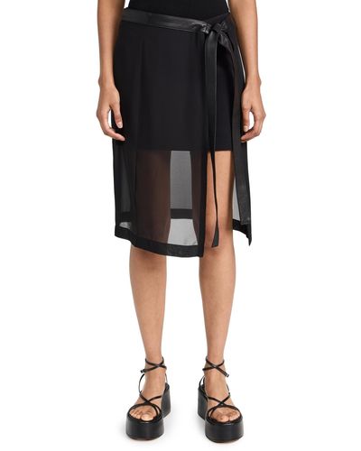 Proenza Schouler Viscose Suiting Wrap Skirt - Black