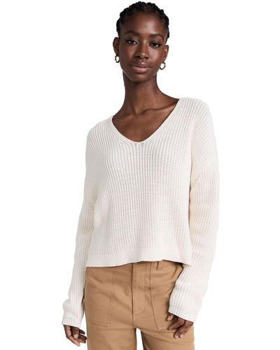 Jenni Kayne Cropped Cotton Cabin Sweater X - White