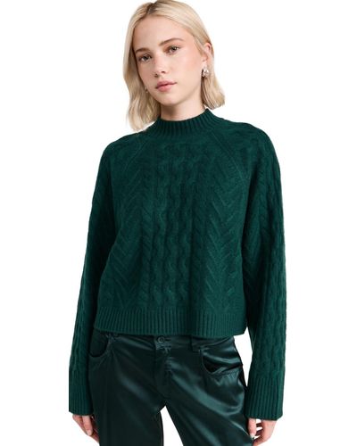 SABLYN Sabyn Cabe Knit Cashmere Sweater - Green