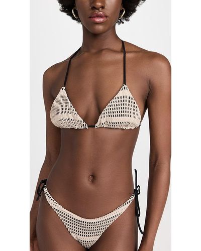 Peixoto Fifi Leopard Print Slide Bikini Swim Top in Brown | Lyst