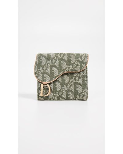 What Goes Around Comes Around Dior Green Trotter Saddle Wallet