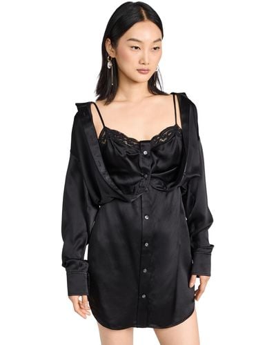 Alexander Wang Button Down Dress With Integrated Dress - Black