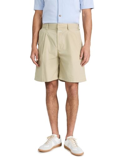 Closed Pleated Shorts - Natural
