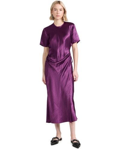 Acne Studios Short Sleeved Wrap Dress - Purple
