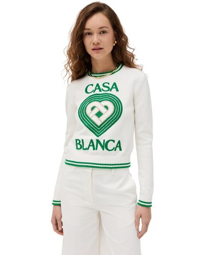 Casablancabrand Caabanca Heart Ebroidered Weater - Green