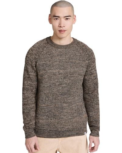 Norse Projects Nore Project Roald Wool Cotton Rib Weater Cael - Brown