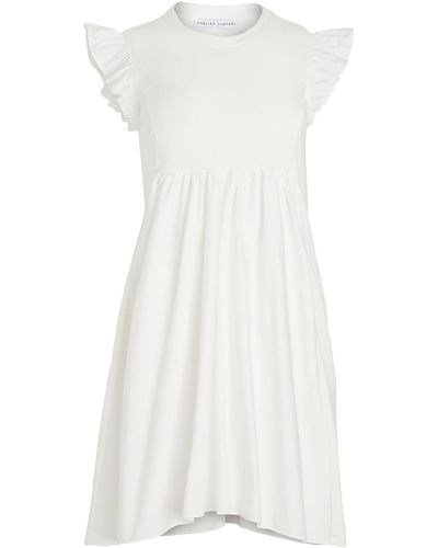 English Factory Knit Poplin Ixed Dress - White