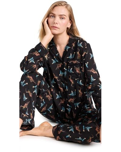RIXO London Austin Pajama Set - Black