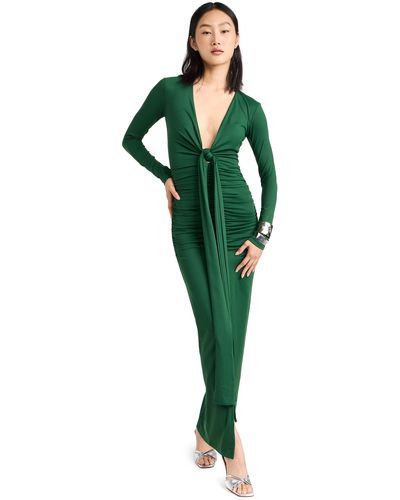 Susana Monaco Susana Onaco Tie Front Sit V Neck Dress Tuieries - Green
