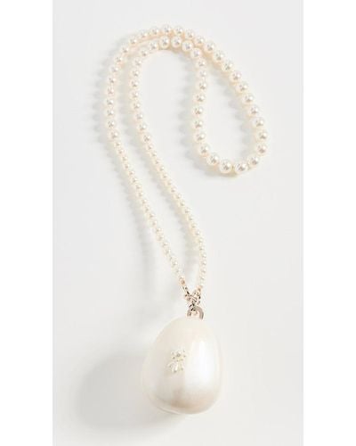 Simone Rocha Faberge Nano Egg Bag With Pearl Crossbody - White