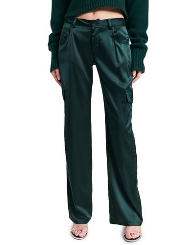 SABLYN Silk Cargo Pants - Green