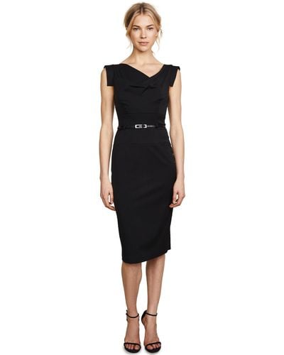 Black Halo Halo Jackie O Belted Dress - Black