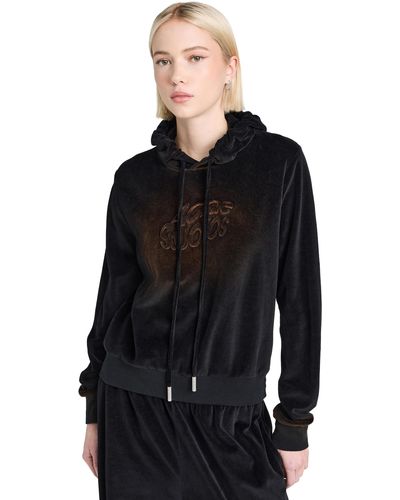 Acne Studios Soft Velour Hooded Sweatshirt - Black
