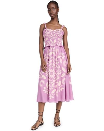 Sea Thea Tie Dye Print Tank Dress - Pink
