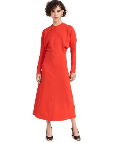 Victoria Beckham Dolman Midi Dress - Red