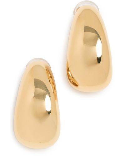 Kenneth Jay Lane Long Tapered Hoop Clip Earrings - Natural