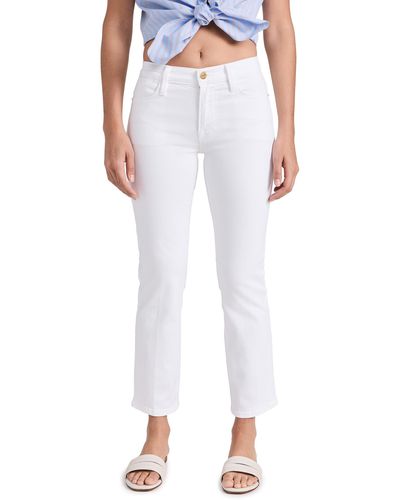 FRAME Le High Straight Jeans - White