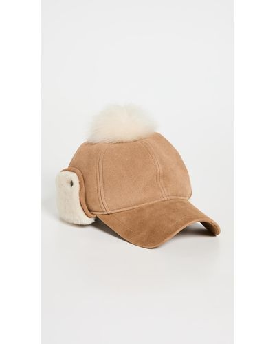 UGG Leather And Sheepskin Trapper Hat - Brown