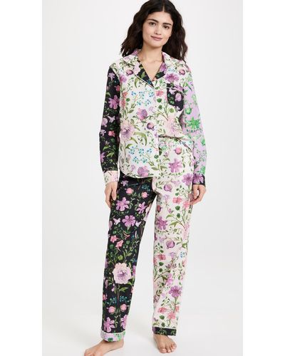 Desmond & Dempsey Women's Long Pyjama Set - Multicolour