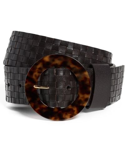 Lizzie Fortunato Louise Belt In Woven Leather - Black