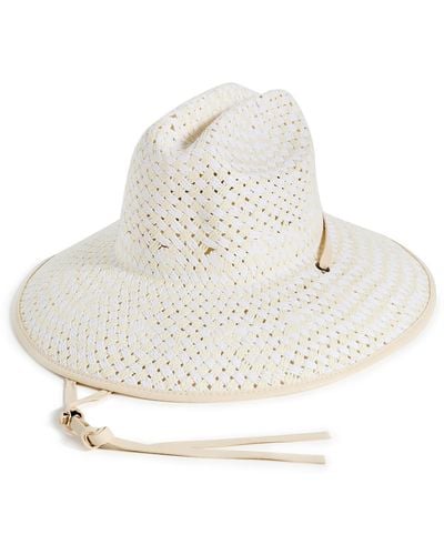 Lele Sadoughi Straw Checkered Hat - White