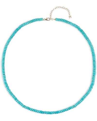 Mateo Turquoise Beaded Necklace - 4mm Beads - Blue