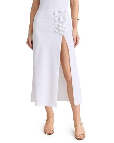 Karla Colletto Tess Slit Skirt - White