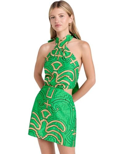 Johanna Ortiz Rainforest Power Mini Dress - Green