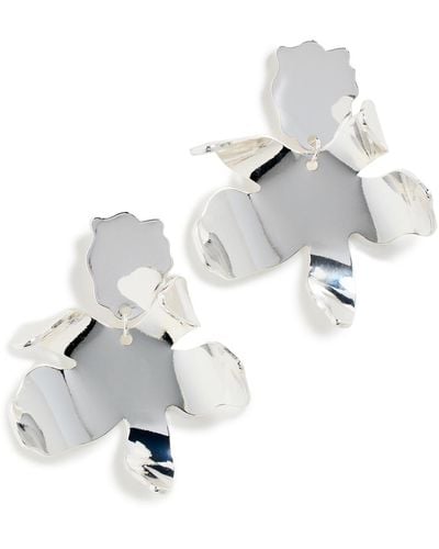 Lele Sadoughi Metal Small Paper Lily Earrings - White