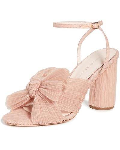 Loeffler Randall Camellia Pleated Bow Heel With Ankle Strap - Pink
