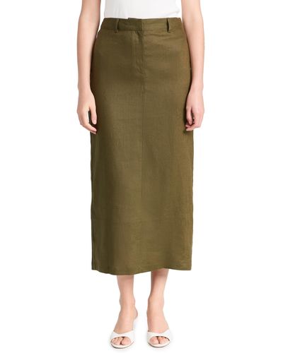Reformation Gia Linen Skirt - Green