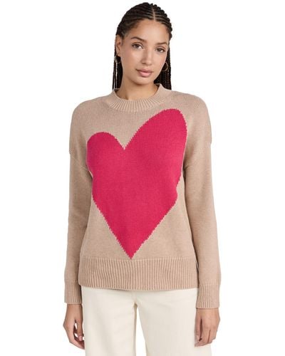 Kerri Rosenthal Benton Sweater Imperfect Heart - Pink