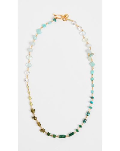 Chan Luu Turquoise Mix Beaded Necklace - White