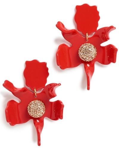 Lele Sadoughi Crystal Lily Earrings - Red