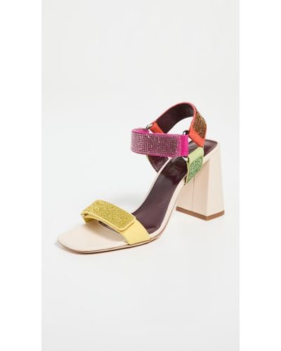 STAUD Betty Rhinestone Heel Sandals - Multicolour