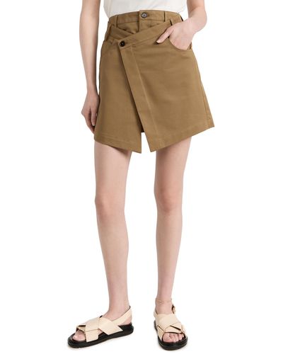 Closed Short Wrap Skirt - Natural