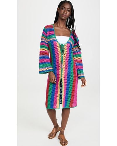 FARM Rio Bruna's Stripes Crochet Cover Up - Multicolor