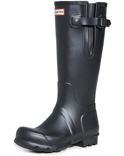 HUNTER Tall Side Adjustable Rain Boots - Black
