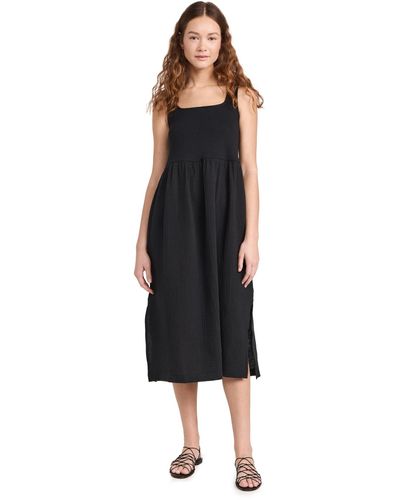 Madewell Madewe Knit Tank Midi Dress True Back - Black