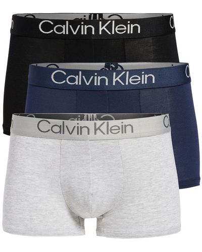 Calvin Klein Cavin Kein Underwear Utra Oft Modern 3 Pack Trunk Back/bue Hadow/grey Heather X - Blue