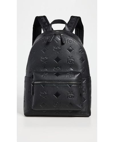 MCM Stark Medium Leather Backpack - Black