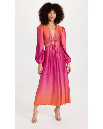 Jonathan Simkhai Jaelyyn Ombre Plisse Cover Up Cut Out Dress - Pink