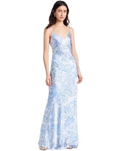 L'Agence Serita Silk Slip Dress 1 - Blue