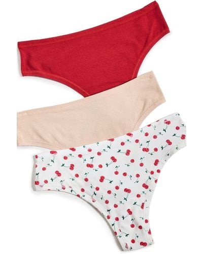 Hanky Panky Cherry On Top Thong 3 Pack - Red