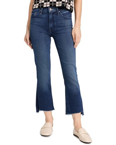 Mother The Insider Crop Step Fray Jeans - Blue