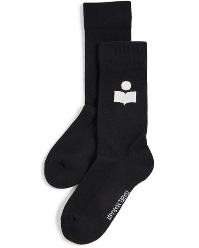 Isabel Marant Siloki Sporty Logo Socks - Black