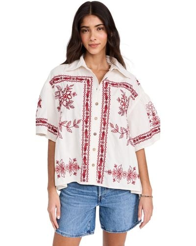 Free People Pring Refreh Vacation Hirt - Red