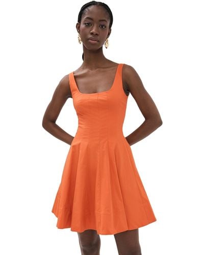 STAUD Mini Wells Dress - Orange