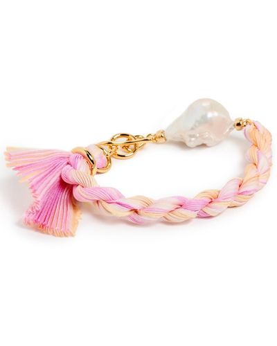 Lizzie Fortunato Rose Shibori Ribbon Bracelet - Pink